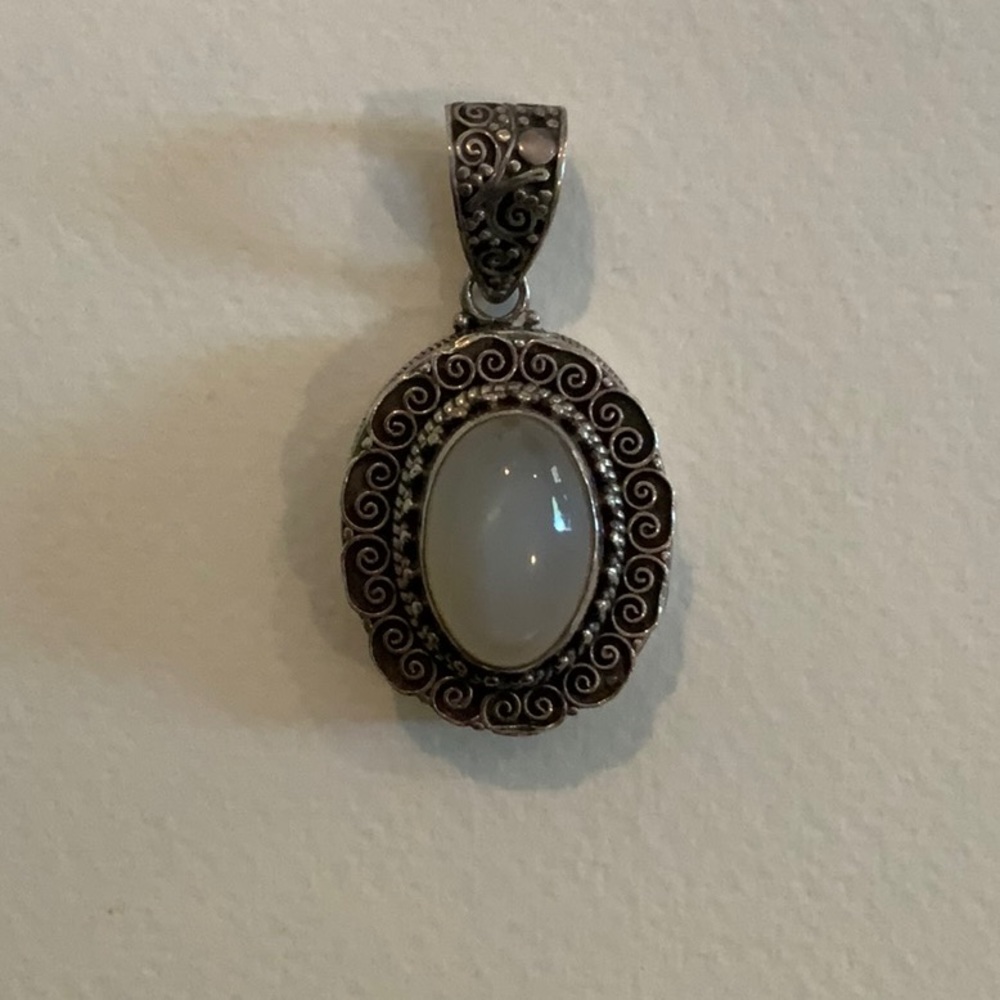 Vintage Genuine Moonstone Locket Pendant